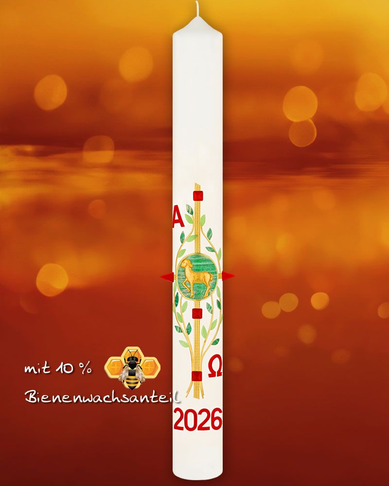 Osterkerze 800 x 80 mm "Kreuz des Lebens"