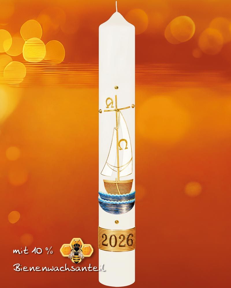 Osterkerze 600 x 80 mm RAL Schiff der Gemeinschaft