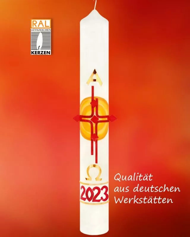 Osterkerze 600 x 70 mm "Ostersonne" mit Nägeln Osterkerze 600 x 70 mm "Ostersonne" mit Nägeln
