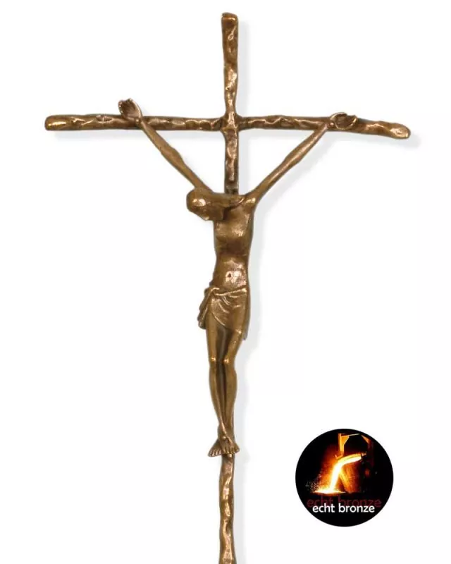 Vortragekreuz 23x38 cm PAPSTKREUZ Bronze patiniert