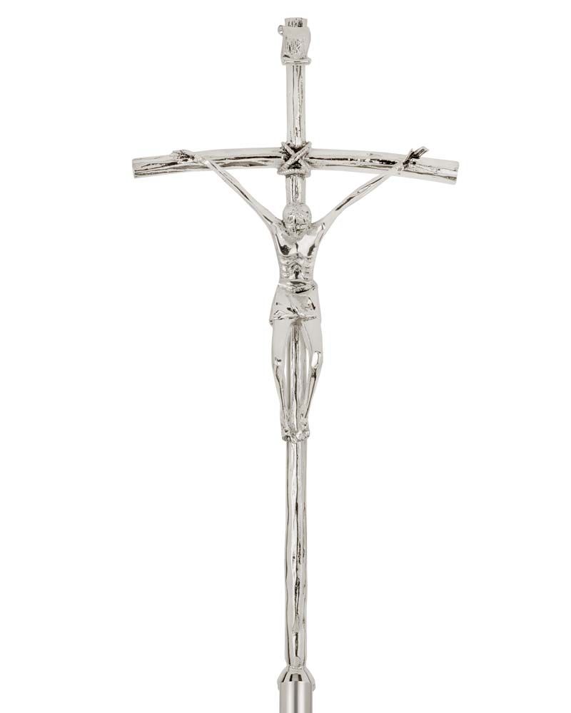 Vortragekreuz - Papstkreuz 50 x 24 cm versilbert glänzend