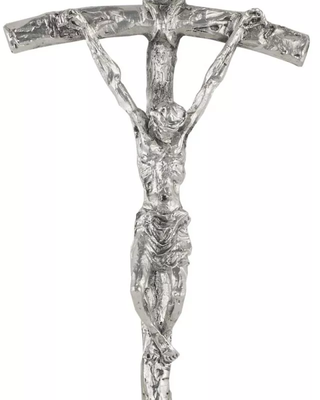 Papstkreuz 12,5 x 5 cm versilbert oxydiert