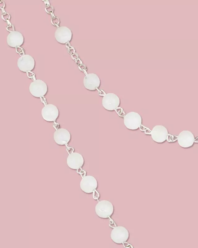Rosenkranz Kommunion echt Silber Perlmutt 4 mm