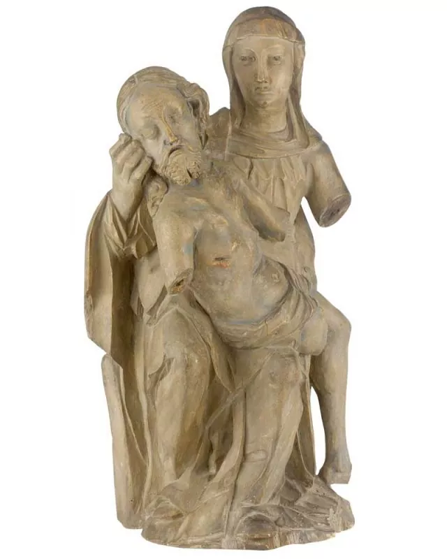 Pieta ca. 1650, 60 x 33 cm holzgeschnitzt, antik