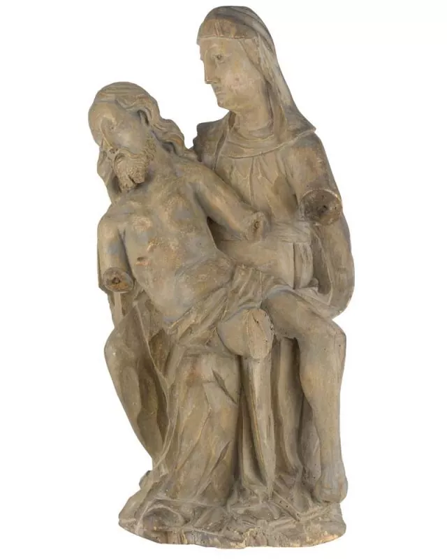 Pieta ca. 1650, 60 x 33 cm holzgeschnitzt, antik