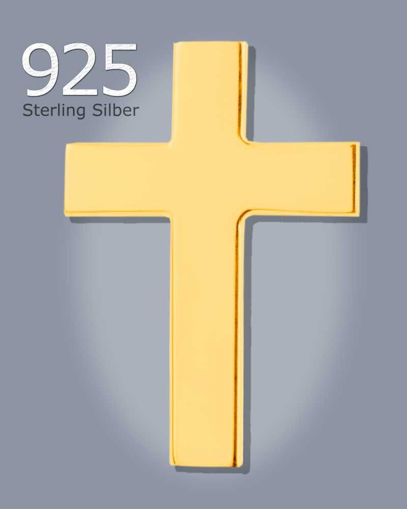 Ansteckkreuz für Priester Sterling Silber, vergoldet