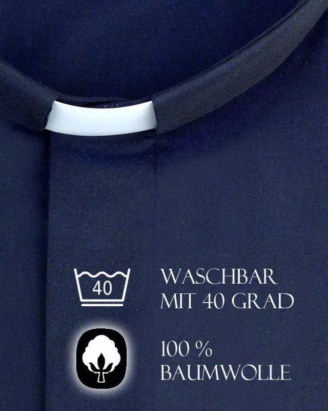 Collarhemd Langarm Baumwoll-Twill nachtblau Collarhemd Langarm Baumwoll-Twill nachtblau