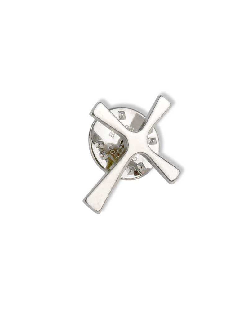 Anstecknadel Kreuz 2 cm vernickelt mit Verschluß