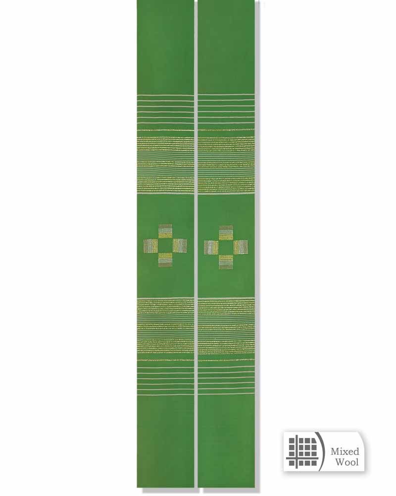 Priesterstola grün mit Kreuzsymbol 140 cm lang