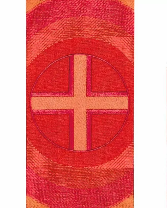 Doppelstola für Priester rot/grün Kreuze gestickt