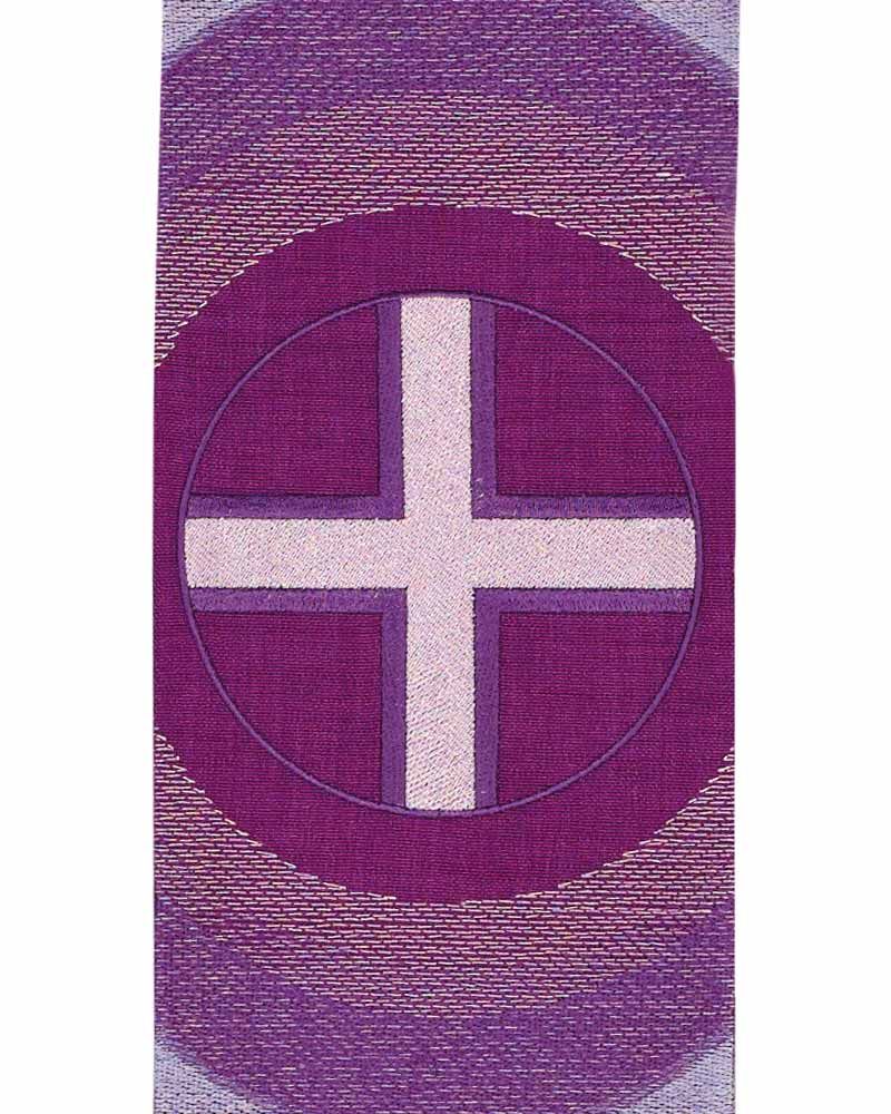 Wendestola Priester 135 cm violett/weiß Kreuze gestickt