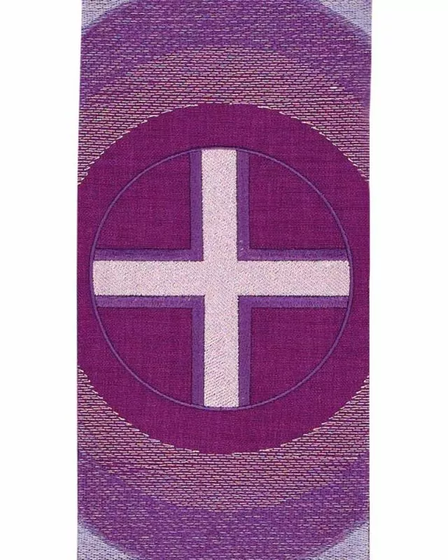 Wendestola Priester 135 cm violett/weiß Kreuze gestickt