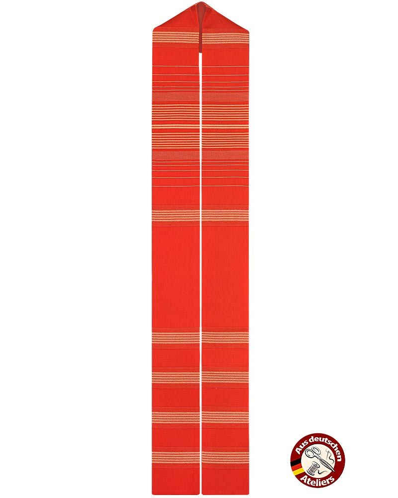 Priesterstola rot 150 cm Goldfädeneinwebe Wolle/ PE