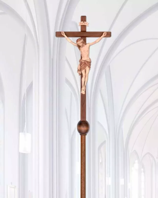 Prozessionskreuz 65 x 30 cm mit Tragestange nur 1,4 Kg