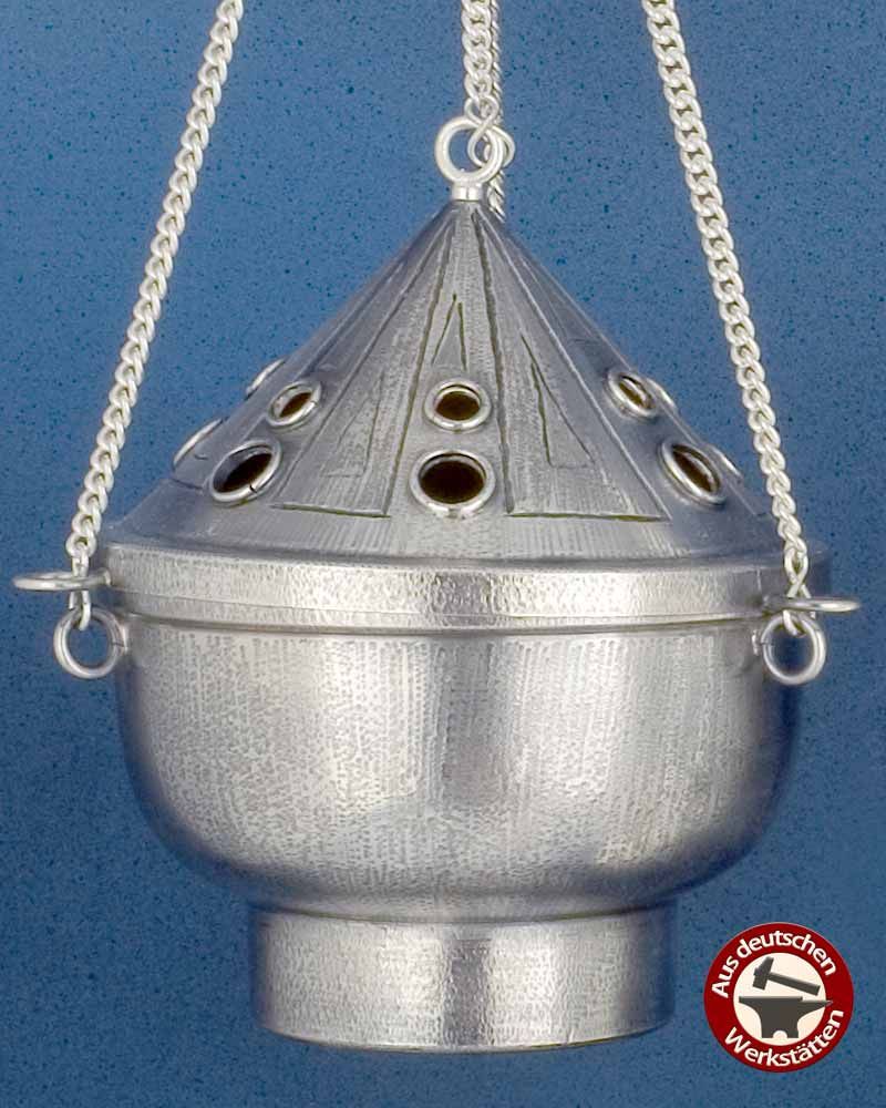 Rauchfass mit Schiffchen versilbert 14,5 cm Ø