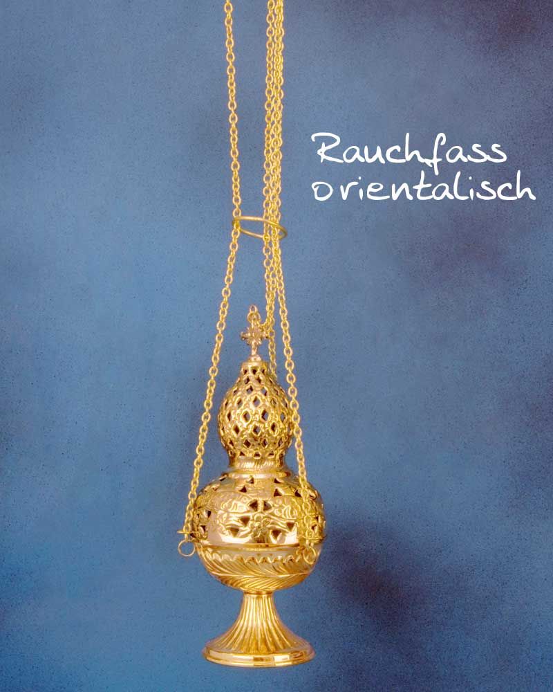Rauchfass in Pinienform Messing ziseliert 26 cm