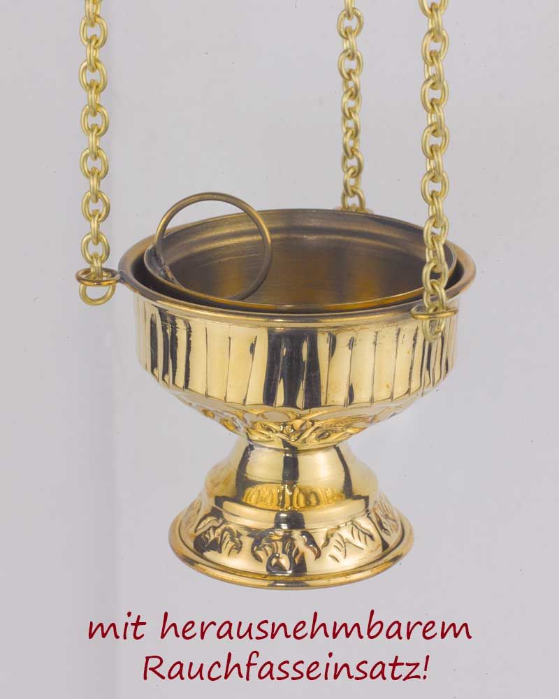 Rauchfass mit Einsatz 17 cm hoch, Ø 7,5 cmmit 55 cm Kette