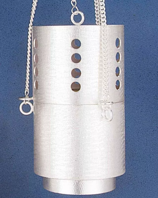 Rauchfass zylindrische Form 18 cm mit Schiffchen