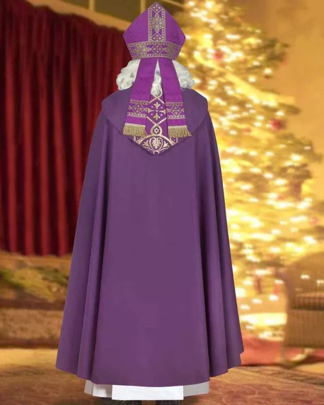 Nikolausmantel violett Nikolauskleidung mit Stola