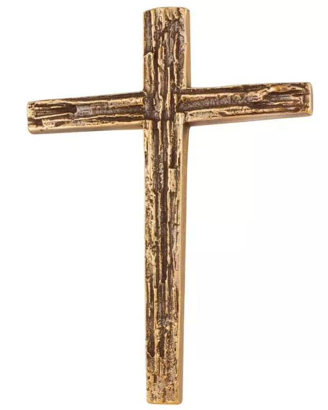 Wandkreuz 18,5 x 25 cm schlichtes Bronzerelief