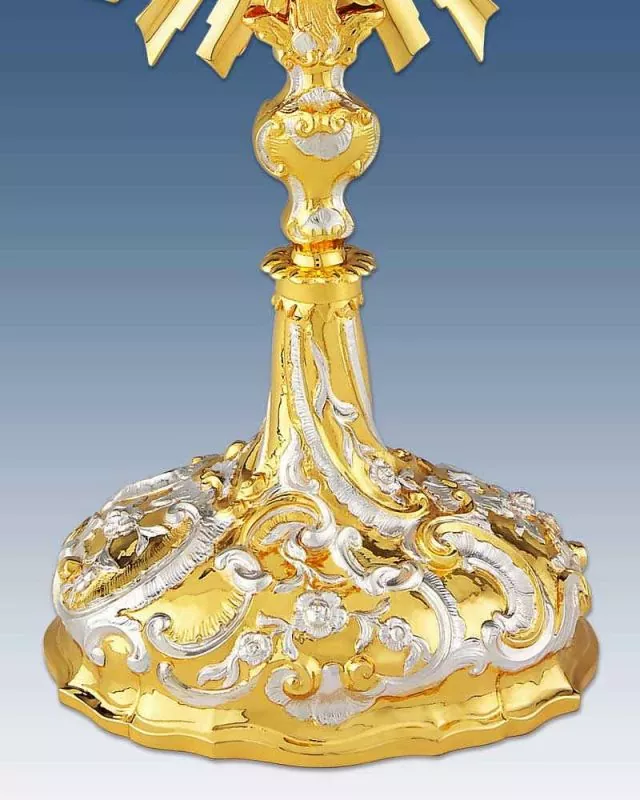 Reliquiar barock 35 cm, reiche Ornamentik vergoldet