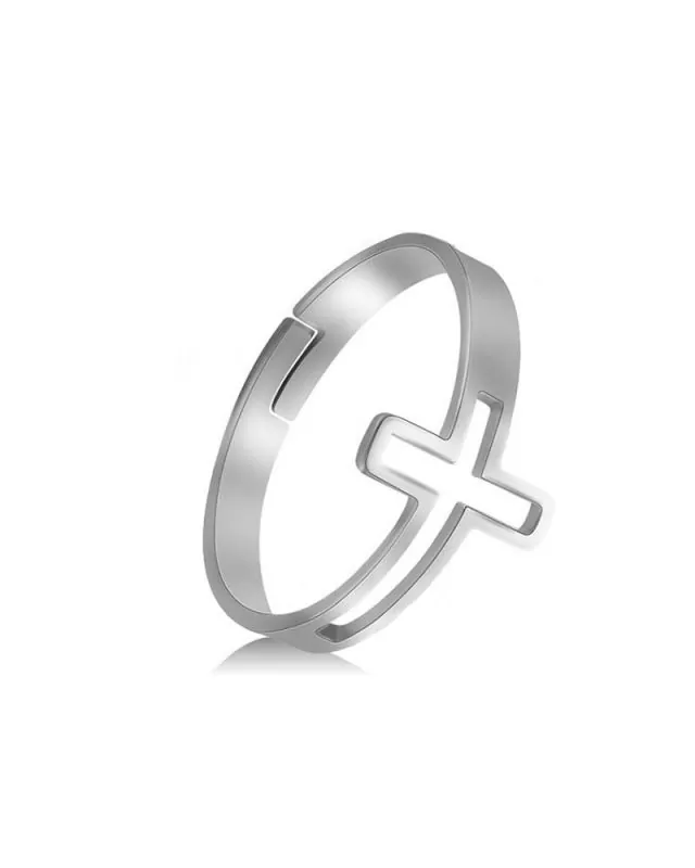 Ring mit filigranem Kreuz Design durchbrochen