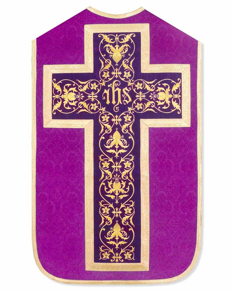 Römische Kasel violett  komplett mit 4tlg Zubehör