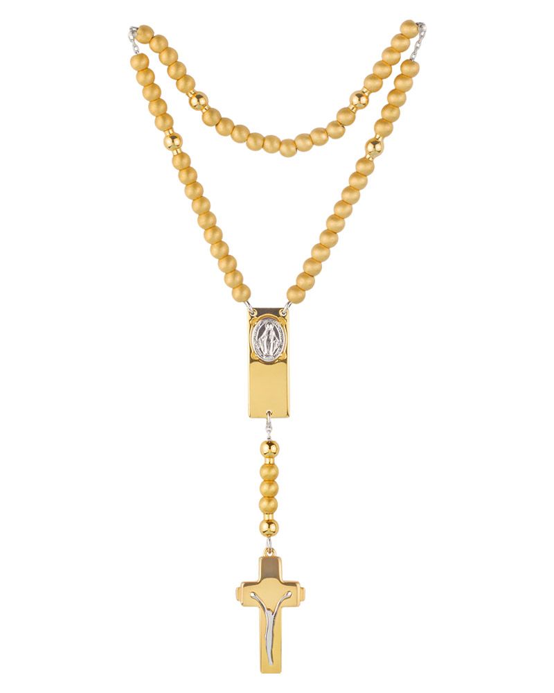 Rosalet mit gold mattierten Perlen aus Sterling Silber