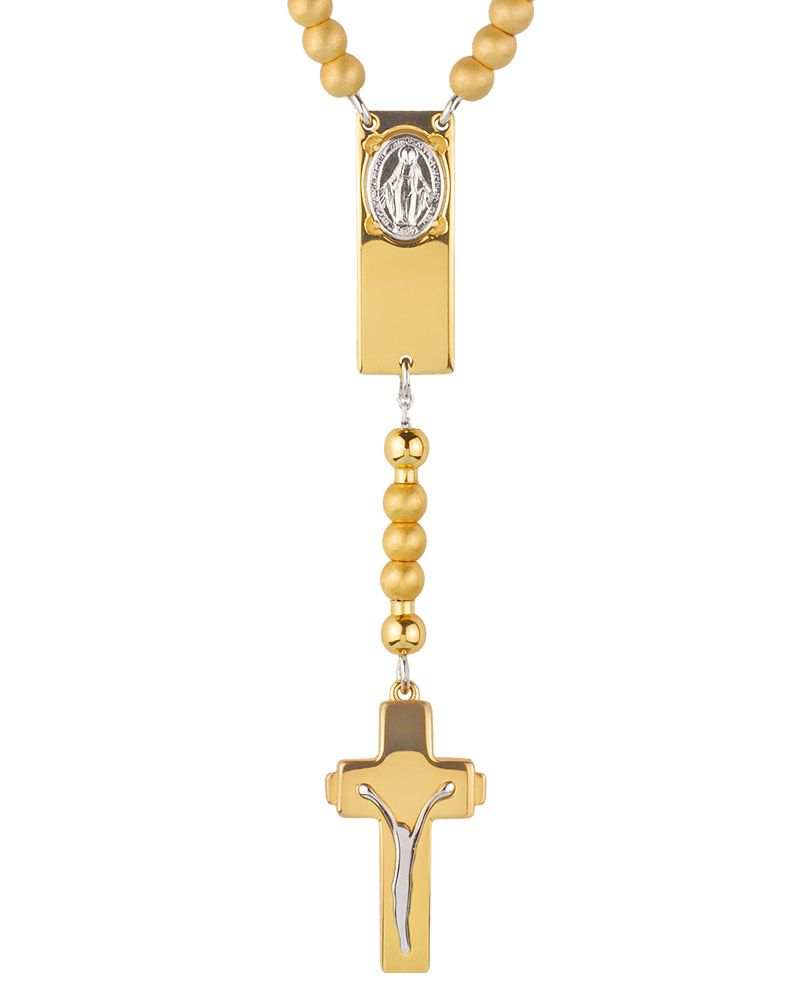 Rosalet mit gold mattierten Perlen aus Sterling Silber