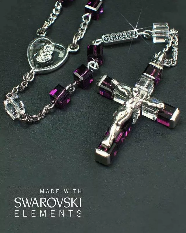 Ghirelli Rosenkranz Silber Swarovski violett 4 mm Ø