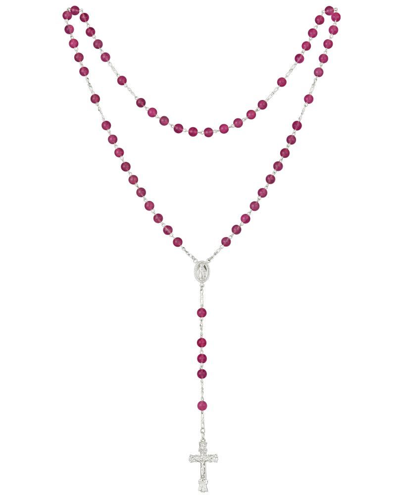 Rosenkranz Achat Fuchsia 6 mm Ø Perlen im Etui
