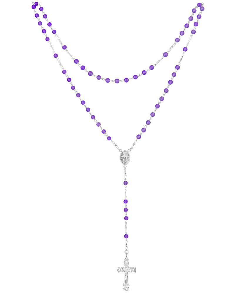 Rosenkranz Amethystperlen 6 mm Ø im Geschenketui