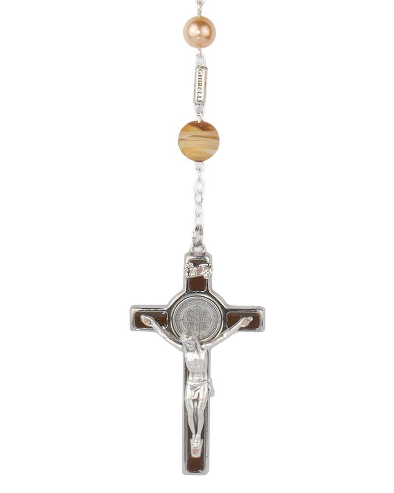 Rosenkranz St. Benedigt Bohemia Perlen 8 mm  Ø mit Buch