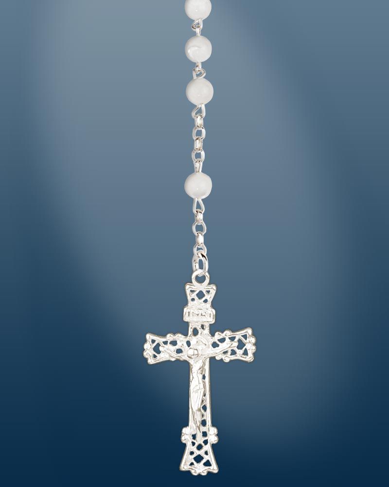 Rosenkranz Perlmutt 4 mm Ø Perlen im Geschenketui