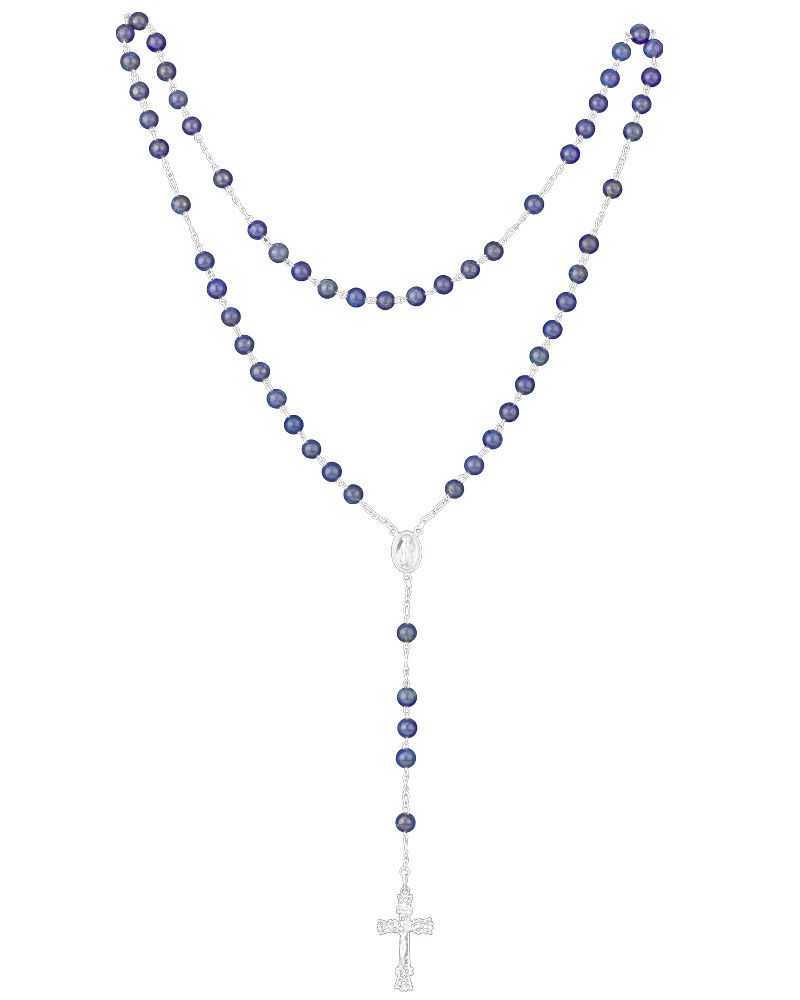 Rosenkranz Lapislazuli 6 mm Ø Perlen im Geschenketui
