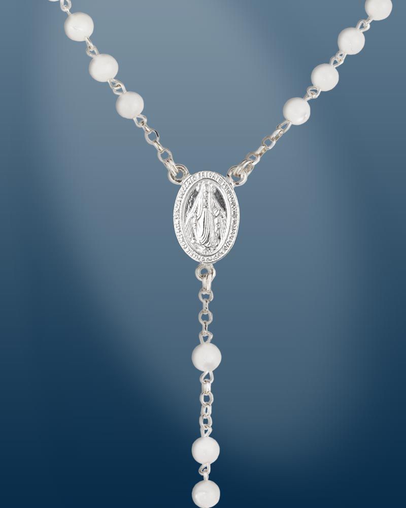 Rosenkranz Perlmutt 4 mm Ø Perlen im Geschenketui