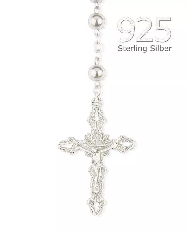 Rosenkranz echt Silber 925 kleine Perlen 4 mm Ø