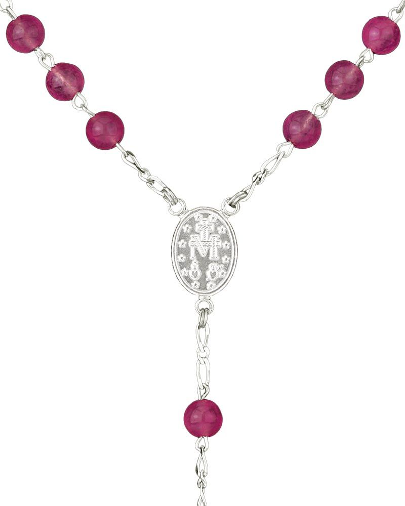 Rosenkranz Achat Fuchsia 6 mm Ø Perlen im Etui