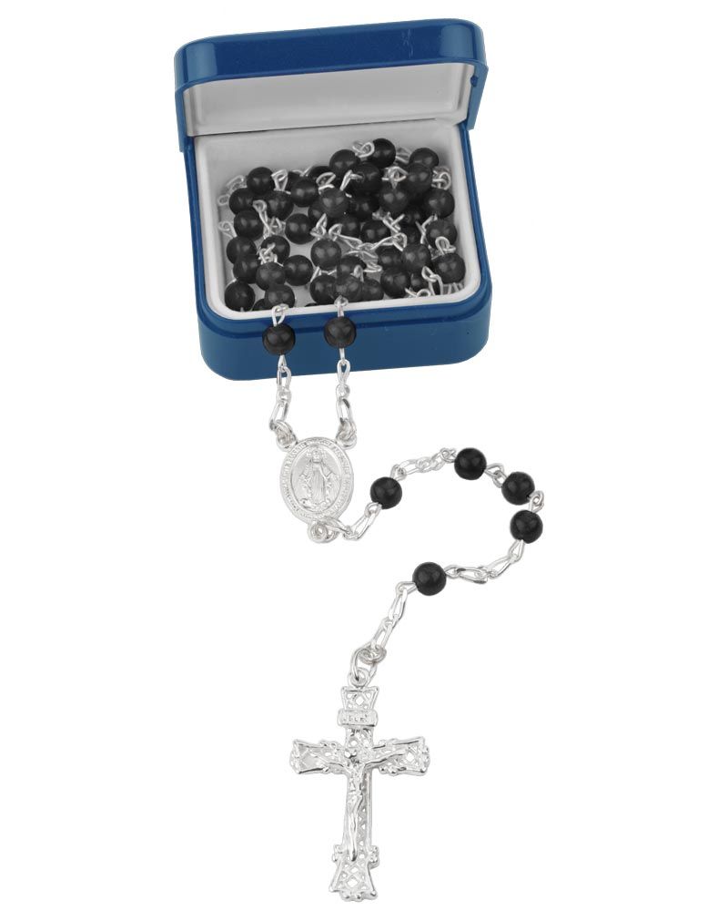 Rosenkranz Onyx 4 mm Ø Perlen im Geschenketui