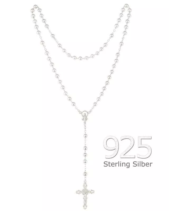 Rosenkranz echt Silber 925 kleine Perlen 4 mm Ø