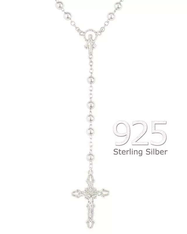 Rosenkranz echt Silber 925 kleine Perlen 4 mm Ø