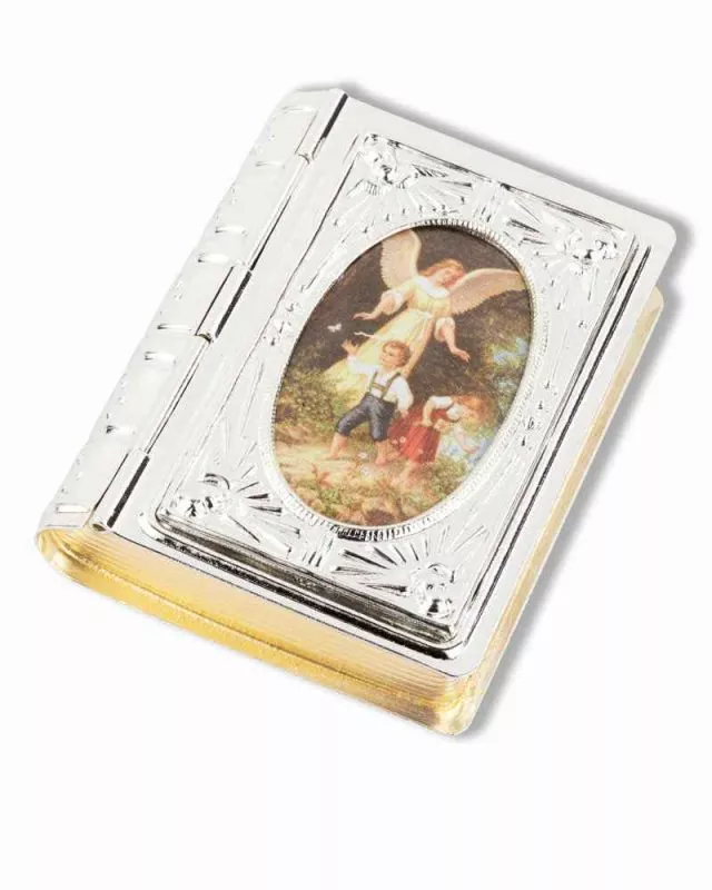 Buchdose für Rosenkranz Schutzengel 5 x 4 cm