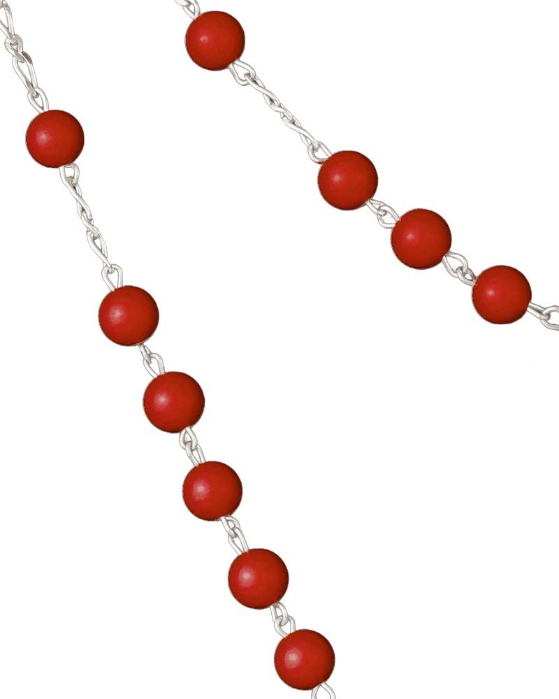 Rosenkranz 6 mm Ø Perlen Koralle im Geschenketui