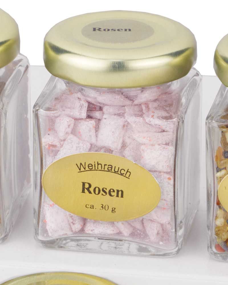 Weihrauchsortiment 8 Sorten im Aromaglas mit je 30g