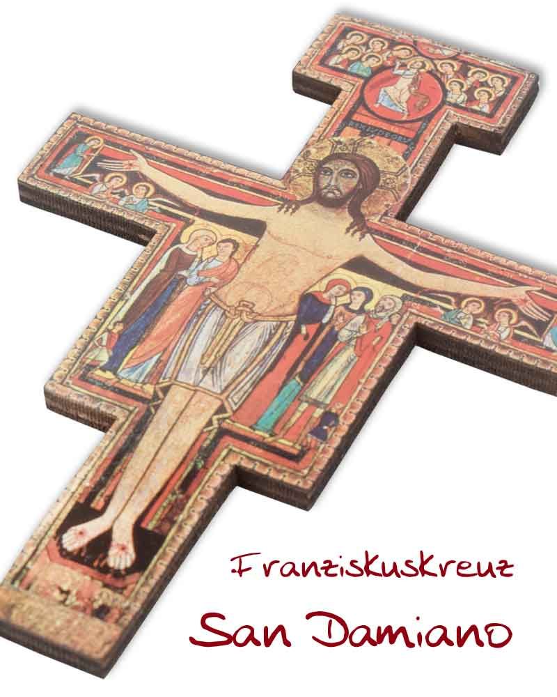 Franziskuskreuz 14 x 9 cm Kunstdruck San Damiano