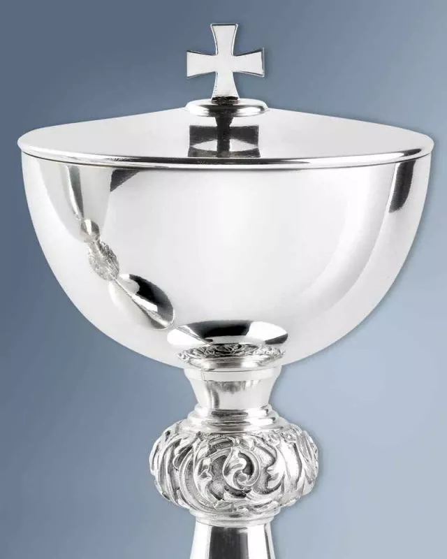 Ziborium Messing versilbert 18 cm hoch