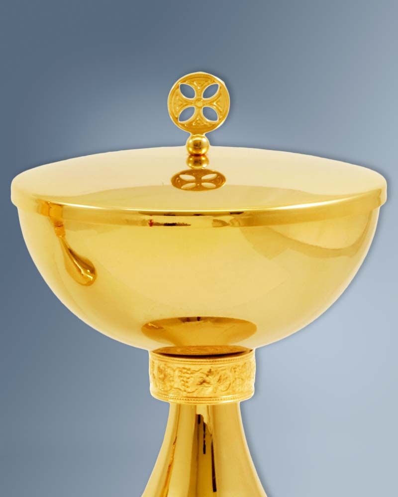 Ziborium vergoldet 17 cm klassisch mit Nodus