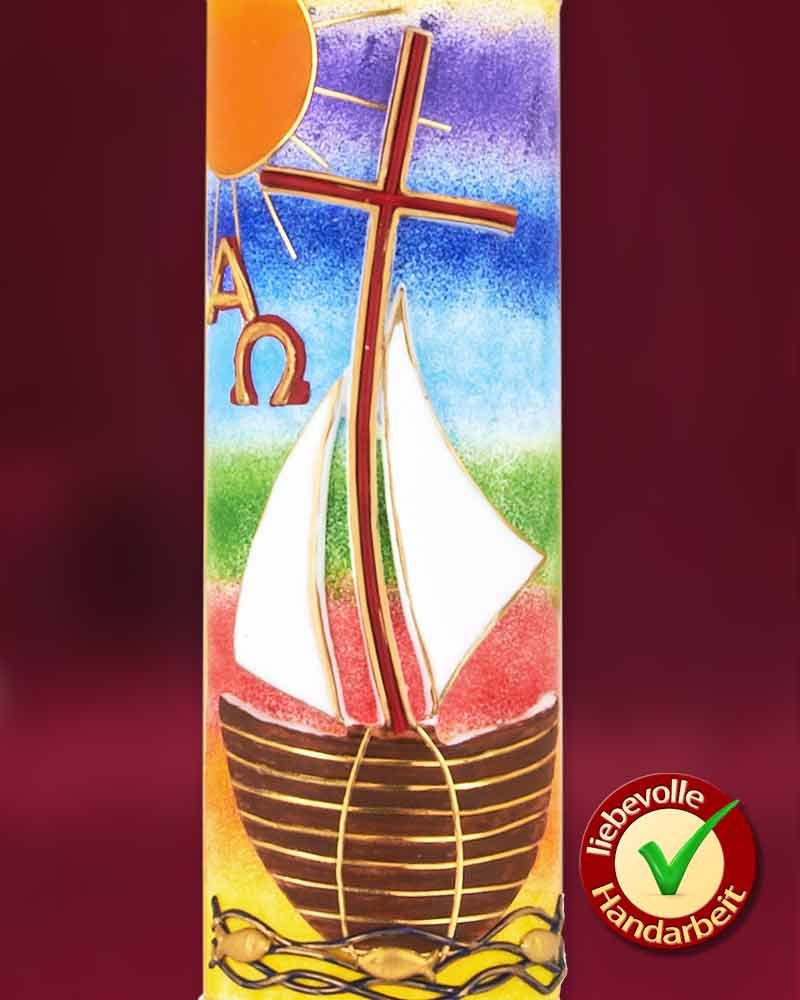 Osterkerze 800 x 80 mm RAL Schiff der Gemeinschaft inkl. Nägel