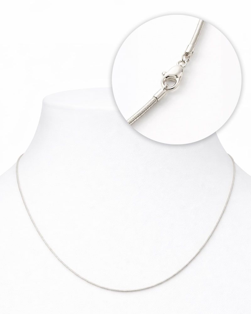 Schlangenkette Silber 45 cm mit Karabinerverschluss