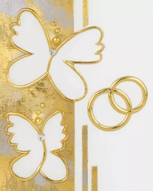 Hochzeitskerze Schmetterlinge ovale Form mit 2 Dochten